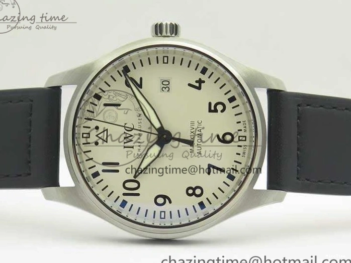 MIROTIME 0328 Efficient Mark XVIII Le Petit Prince IW327001 SS MKS 1:1 Best Edition White Dial On Leather Strap MIYOTA9015 V 7220